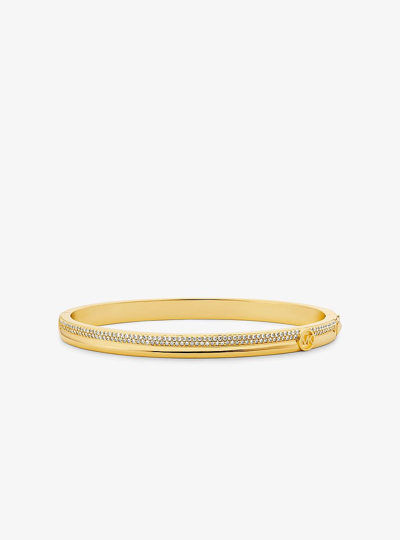 Precious Metal-Plated Brass Pav&eacute; Bangle in GOLD | Michael Kors