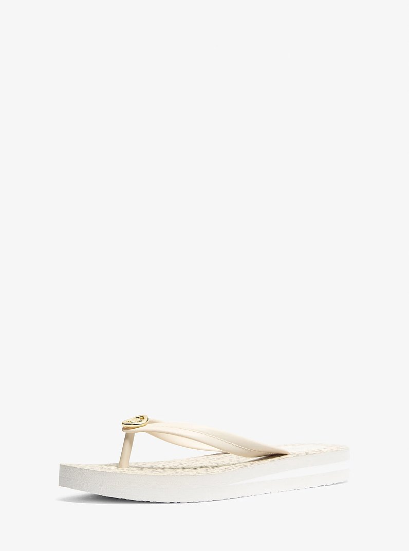 Posie Signature Logo Flip Flop in VANILLA | Michael Kors