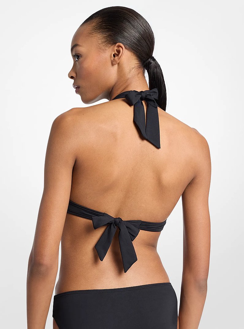Top bikini all'americana con logo in NERO | Michael Kors