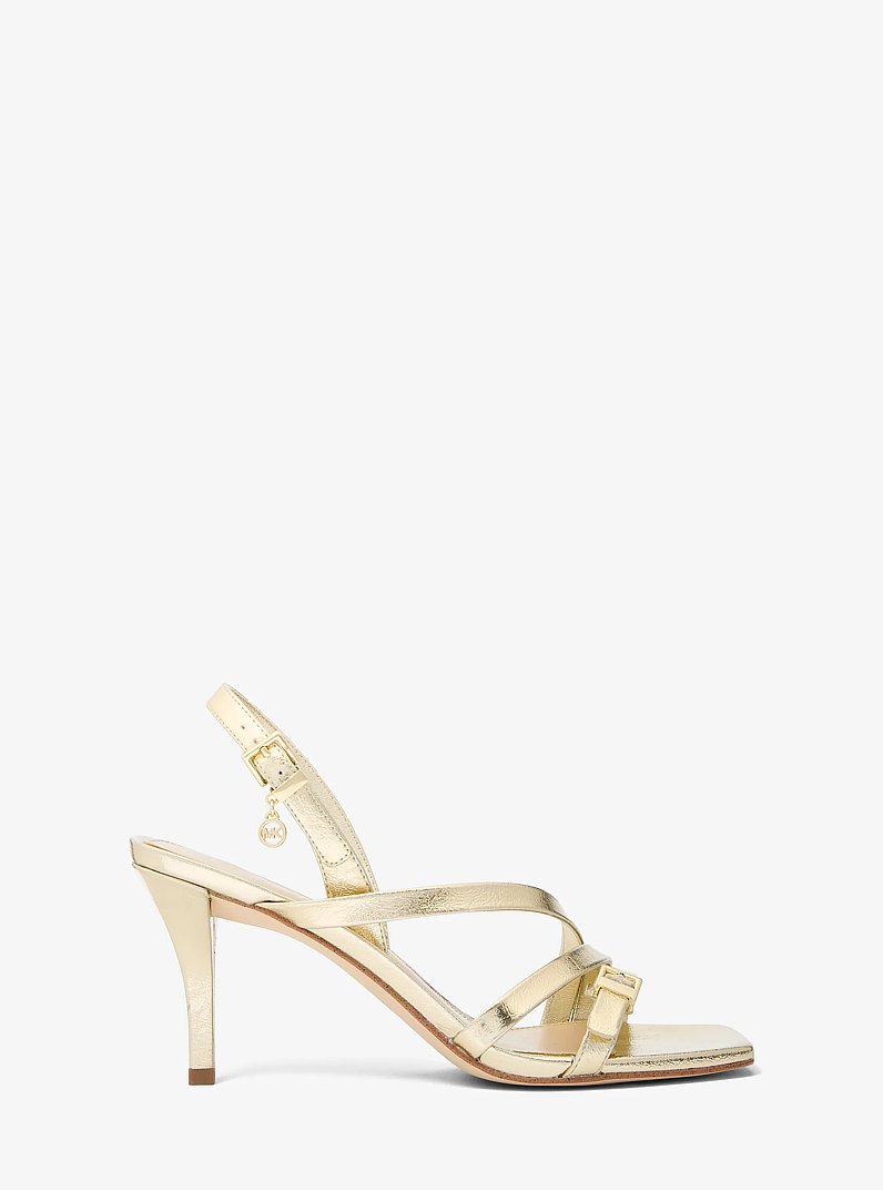 Yvette Metallic Sandal in PALE GOLD | Michael Kors