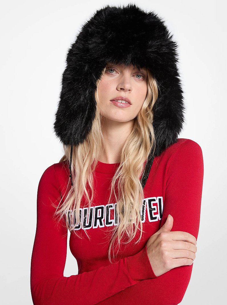 Faux Fur Trapper Hat in BLACK/BLACK | Michael Kors