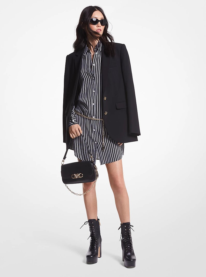Blazer boyfriend en cr&ecirc;pe in NOIR | Michael Kors