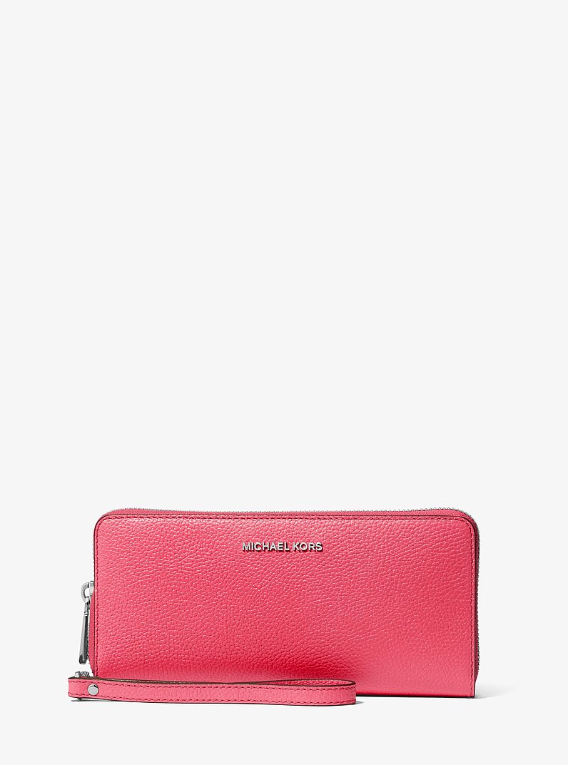 Jet Set Pebbled Leather Continental Wristlet
