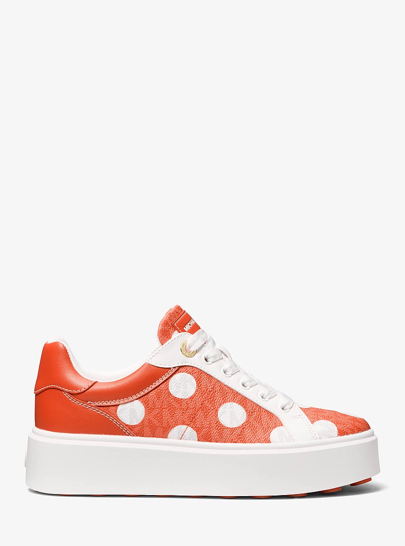 Romey Polka Dot Signature Logo Platform Sneaker in RED CLAY MLT | Michael Kors