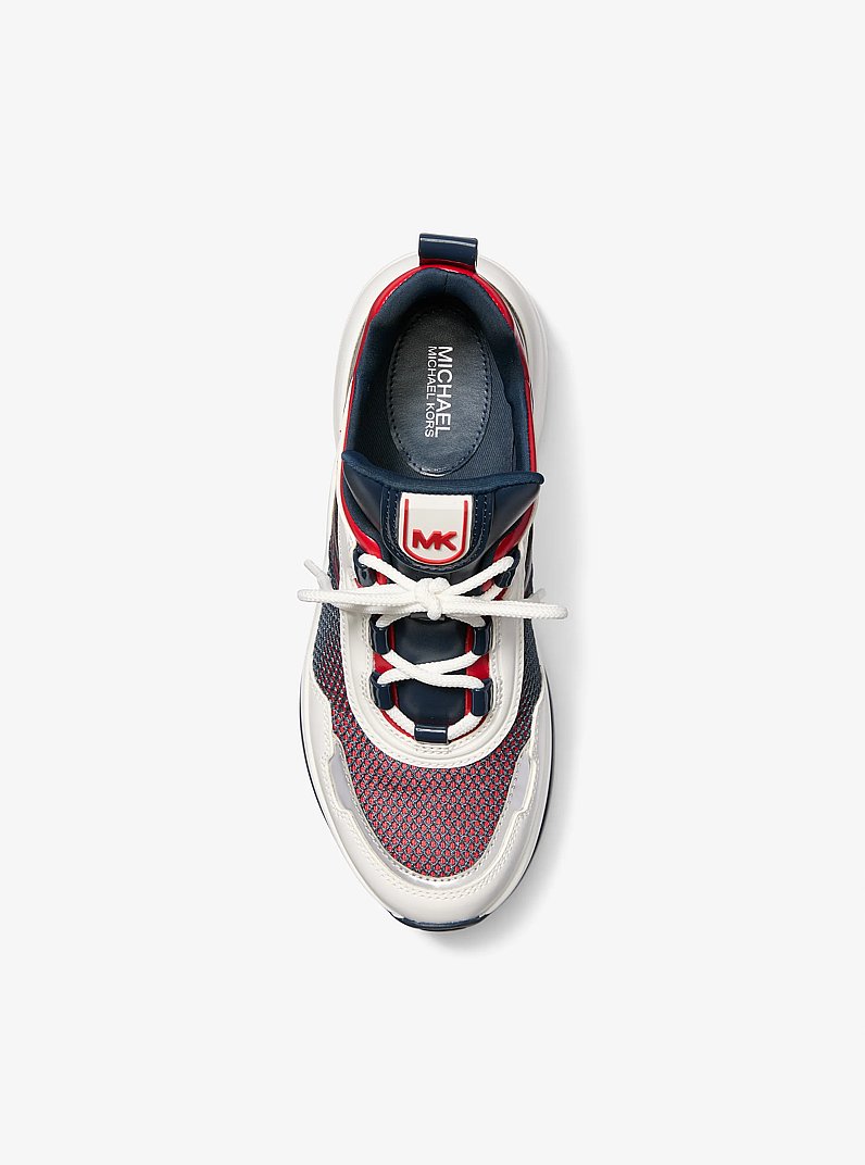 Olympia Color-Block Trainer in BRT RED MLTI | Michael Kors