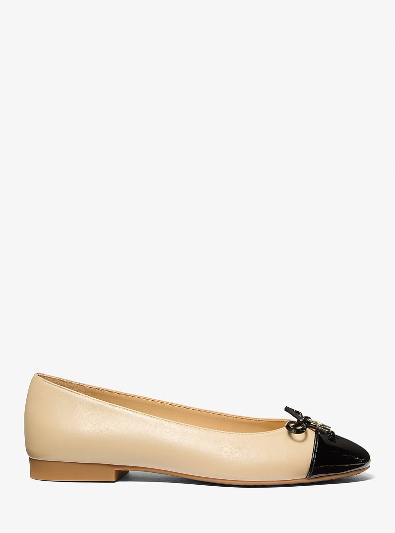 Piper Flex Leather Ballet Flat in KHAKI | Michael Kors