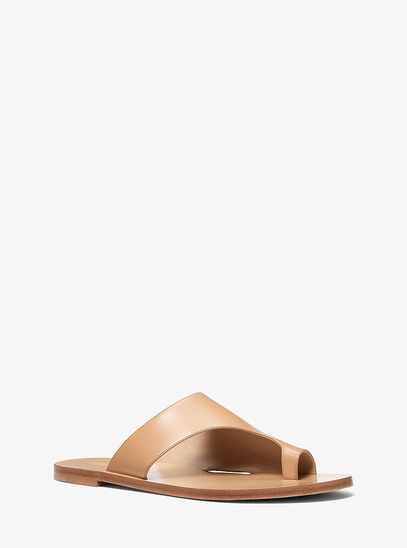 Nettuno Leather Thong Sandal in PEANUT | Michael Kors