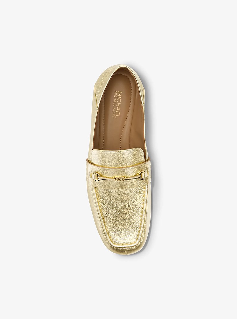 Lena Metallic Leather Loafer in PALE GOLD | Michael Kors