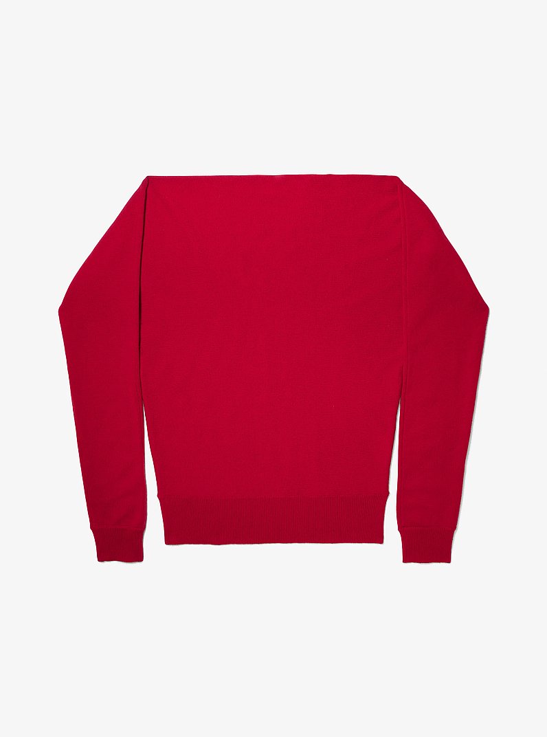 Cashmere Sweater Scarf in RUBY | Michael Kors