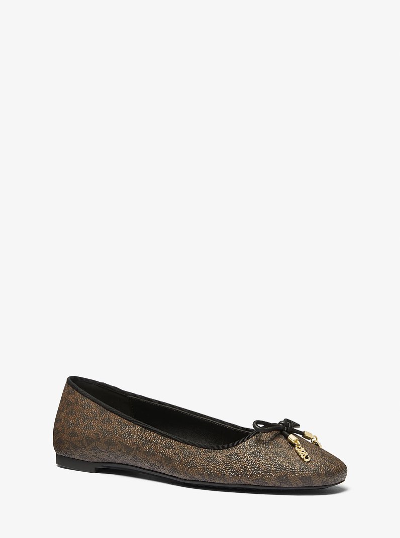 Nori Logo Ballet Flat in BROWN | Michael Kors