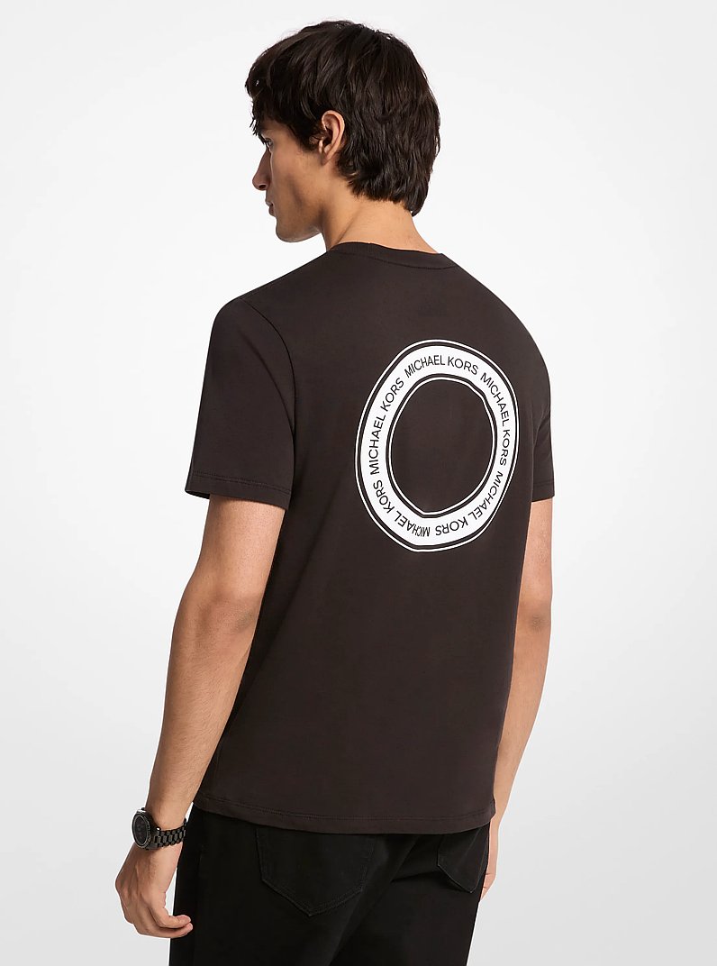 Graphic Logo Cotton T-Shirt in BLACK | Michael Kors