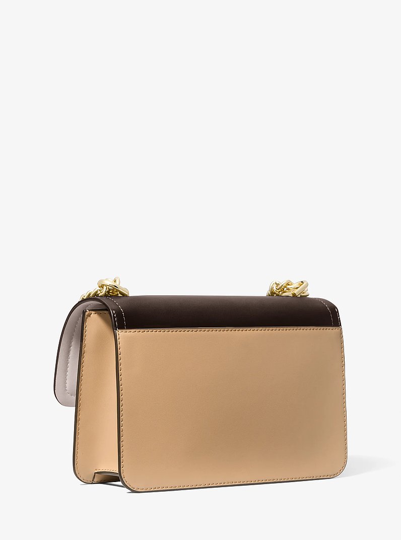 Heather Large Color-Block Leather Shoulder Bag