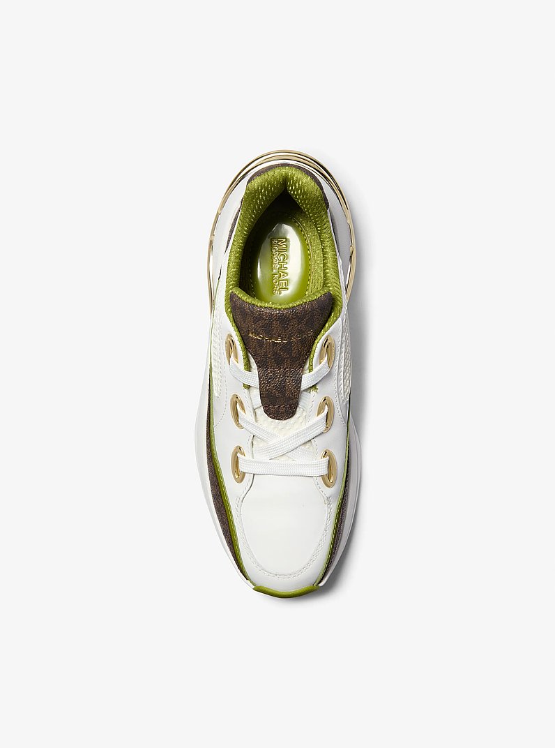 Toni Mixed-Media Trainer in MEADOW GREEN | Michael Kors