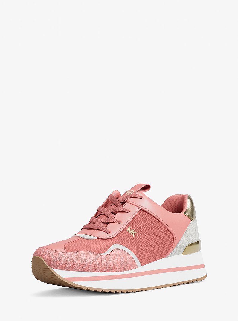 Raina Color-Block Mesh and Signature Logo Trainer in PRIMROSE | Michael Kors