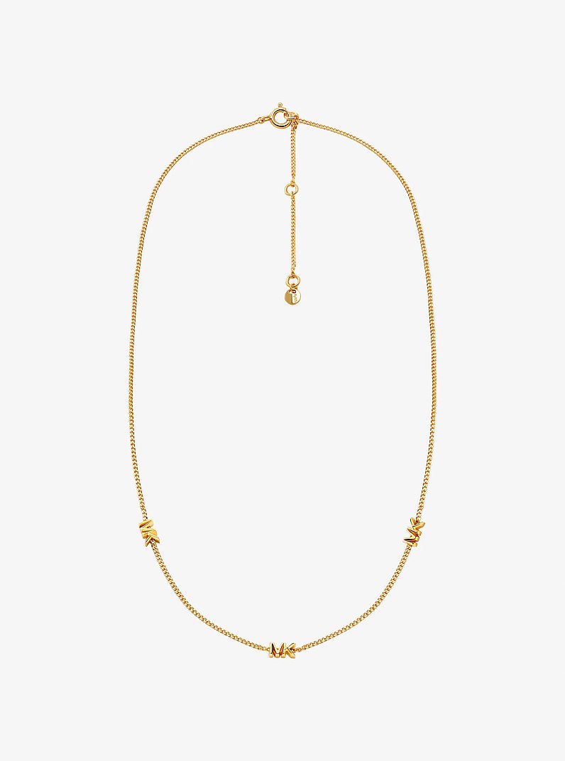 Precious Metal-Plated Sterling Silver Logo Necklace in GOLD | Michael Kors