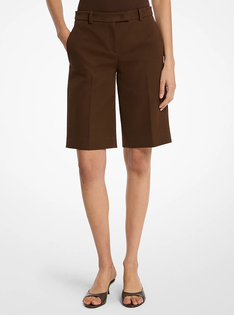 Stretch Cotton City Shorts in JAVA | Michael Kors