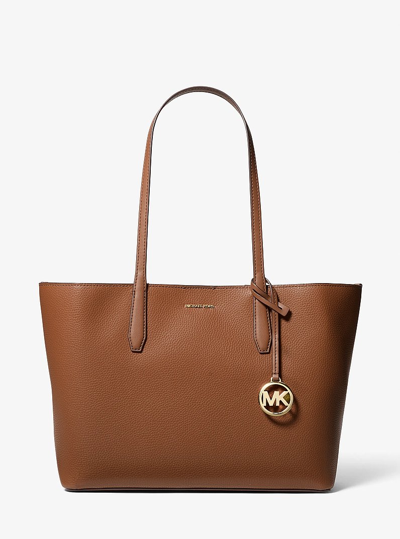 Avalon Medium Pebbled Leather Tote Bag in LUGGAGE - Sale | Michael