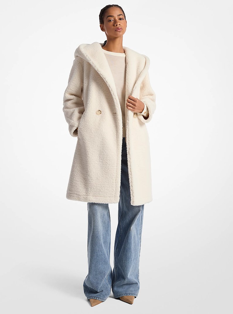 Faux Fur Teddy Coat in BONE | Michael Kors