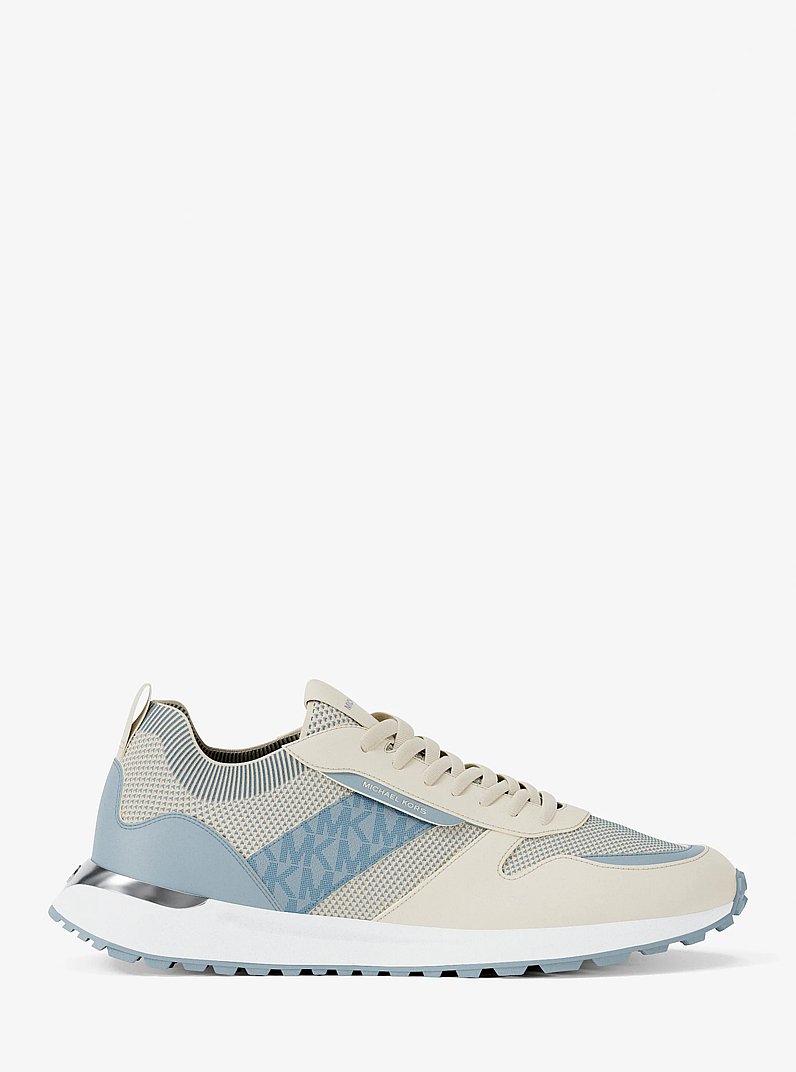 Jesse Mixed-Media Trainer in PALE OCEAN | Michael Kors