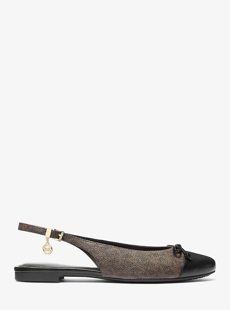 Ballerina slingback Piper con stampa logo in MARRONE | Michael Kors