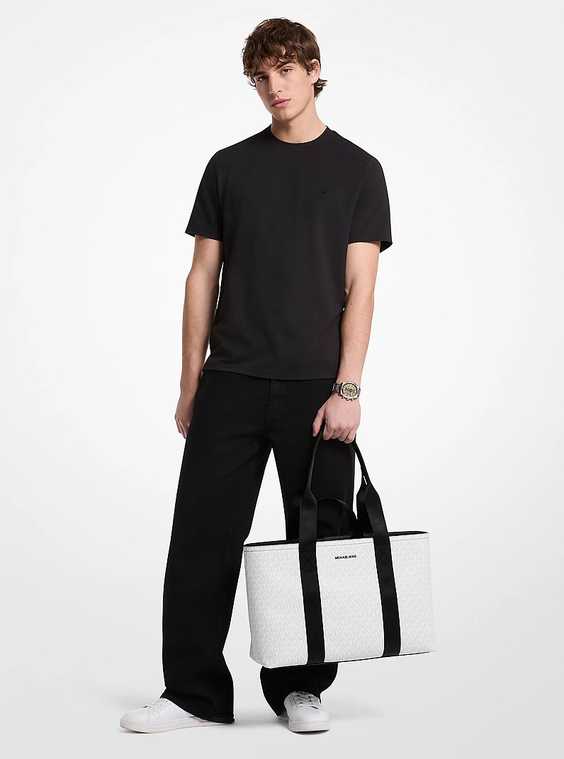 Cooper Signature Logo Tote Bag in BRIGHT WHT | Michael Kors