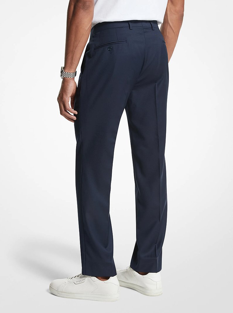 Pantal&oacute;n de traje moderno en mezcla de lana in AZUL MARINO | Michael Kors