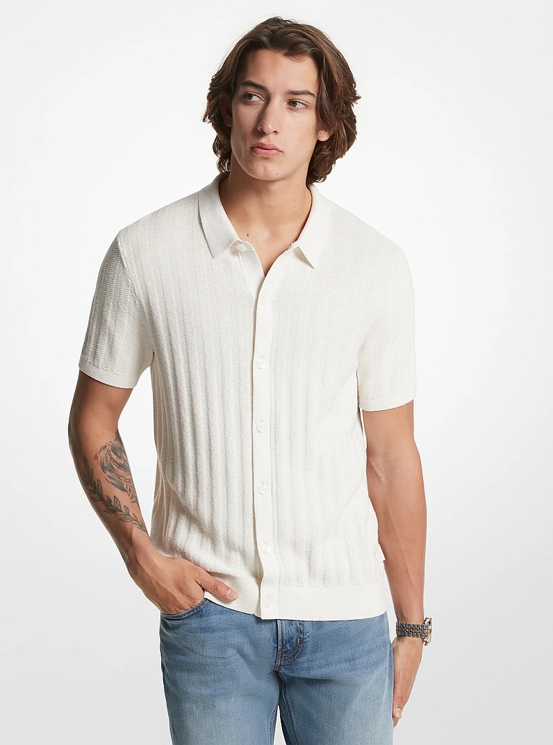 Textured Cotton Blend Shirt