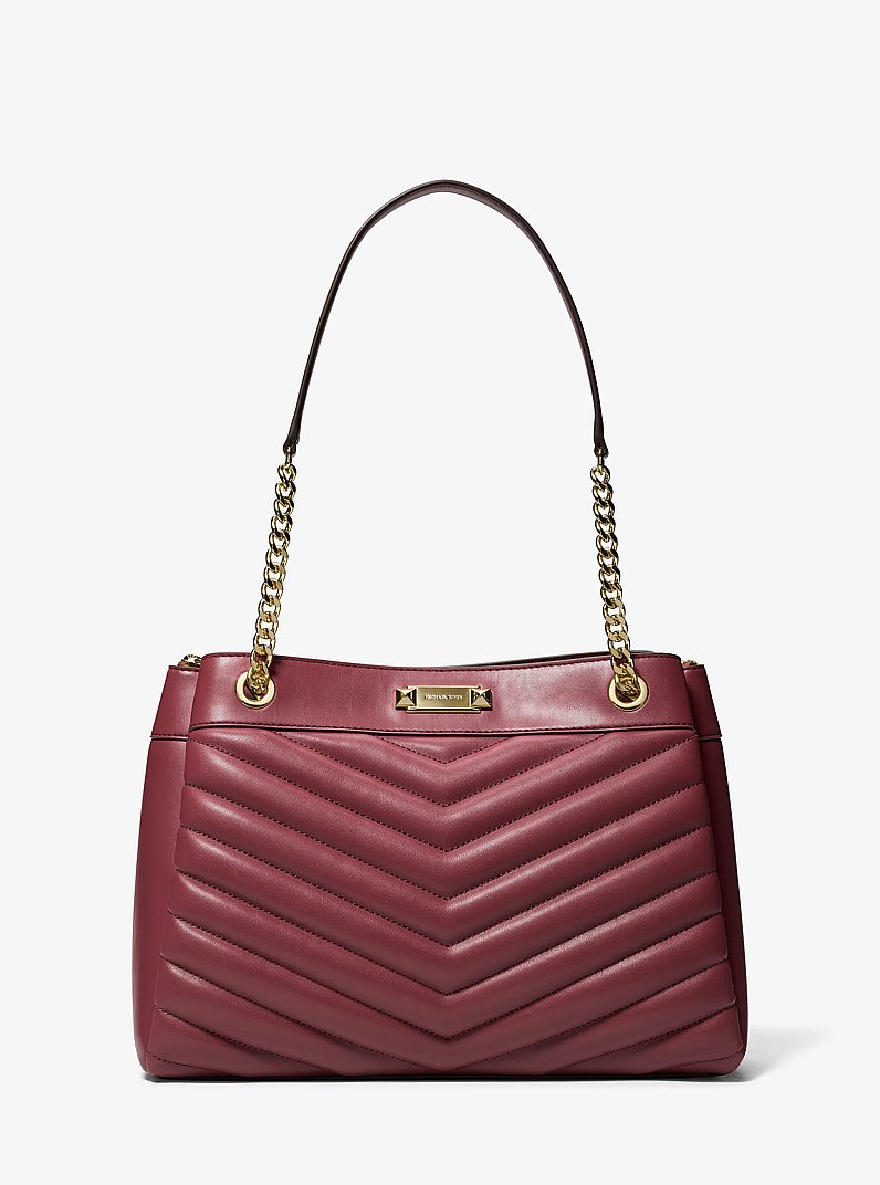 Whitney Medium Quilted Tote Bag in OXBLOOD | Michael Kors