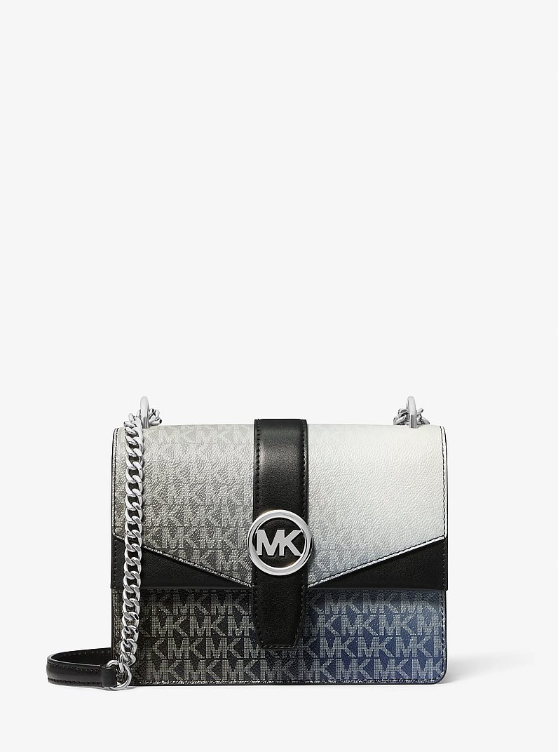 Greenwich Small Ombr&eacute; Signature Logo Crossbody Bag in BLACK COMBO | Michael Kors