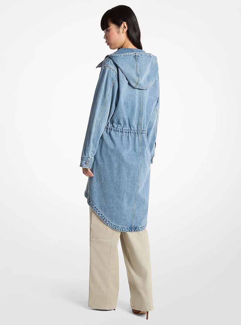 Hooded Denim Parka in HORIZONWASH | Michael Kors