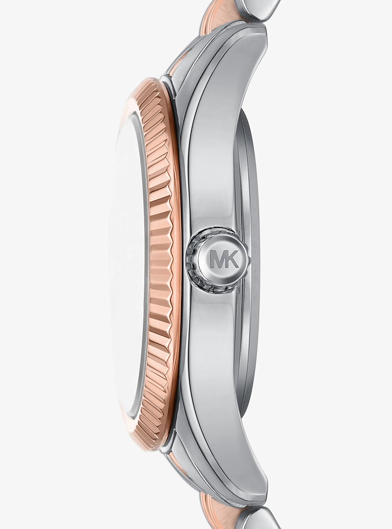 Lexington Pav&eacute; Two-Tone Watch and Slider Bracelet Gift Set in ROSE GOLD | Michael Kors