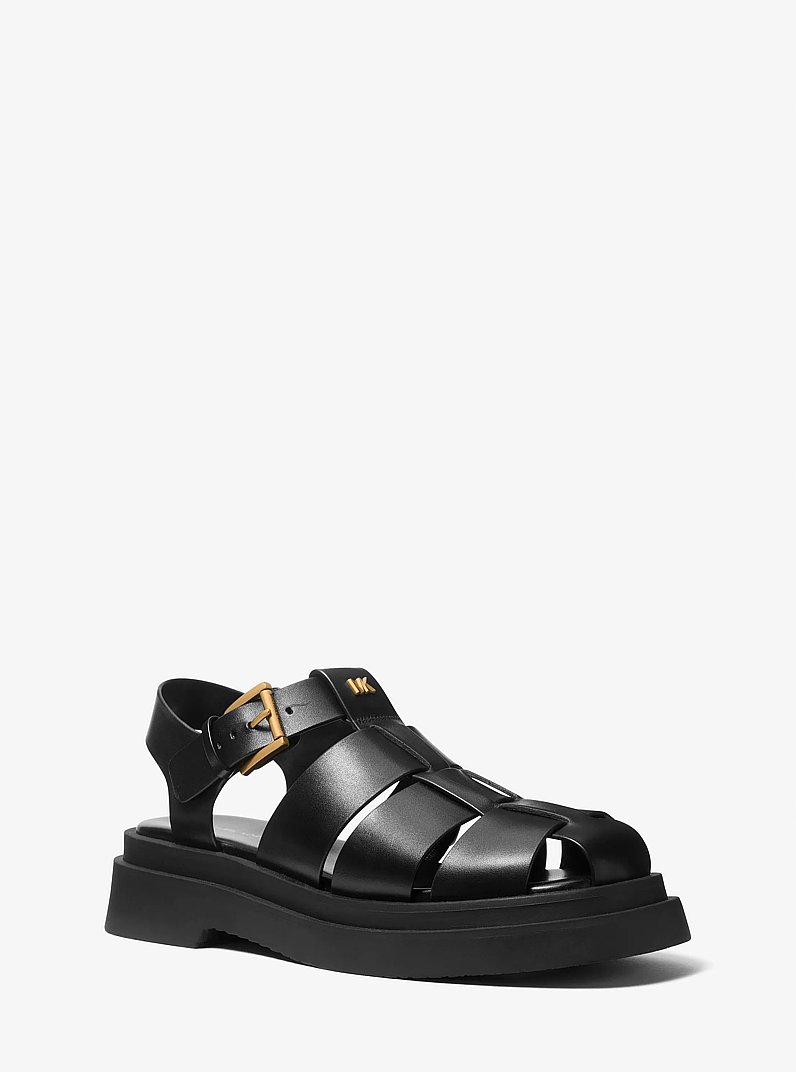 Sandalo Indy stile pescatore in pelle in NERO | Michael Kors