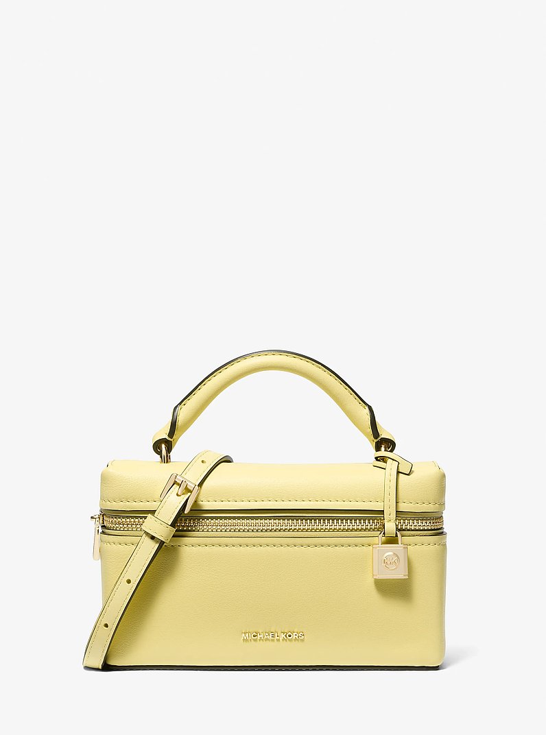 Jana Extra-Small Leather Convertible Crossbody Bag in LEMON | Michael Kors