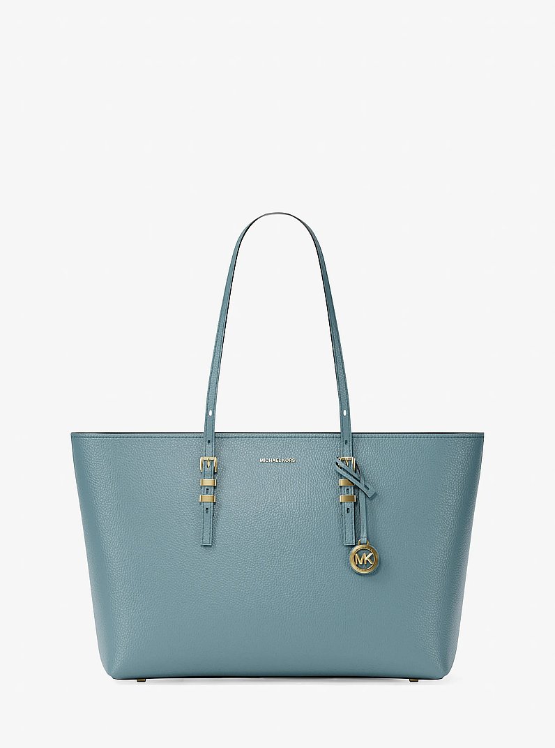 Quinn Large Pebbled Leather Tote Bag in CHAMBRAY | Michael Kors
