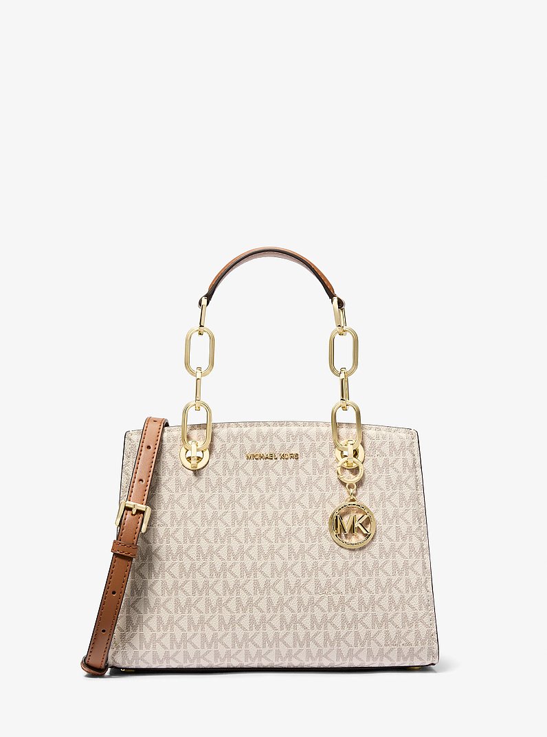 Petit sac Cynthia avec logo Signature in VANILLE/NOISETTE | Michael Kors