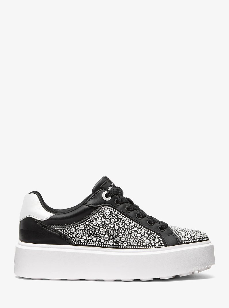 Romey Embellished Platform Sneaker in BLACK | Michael Kors
