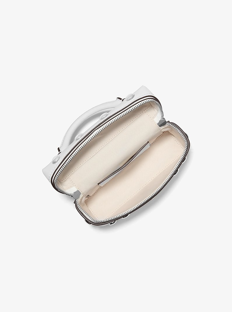 Jana Extra-Small Studded Leather Crossbody Bag in OPTIC WHITE | Michael Kors