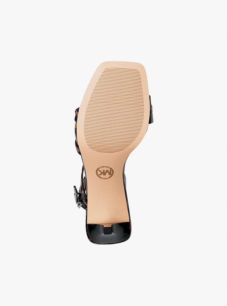 Yvette Leopard Print Sandal in DK CAMEL MLT | Michael Kors