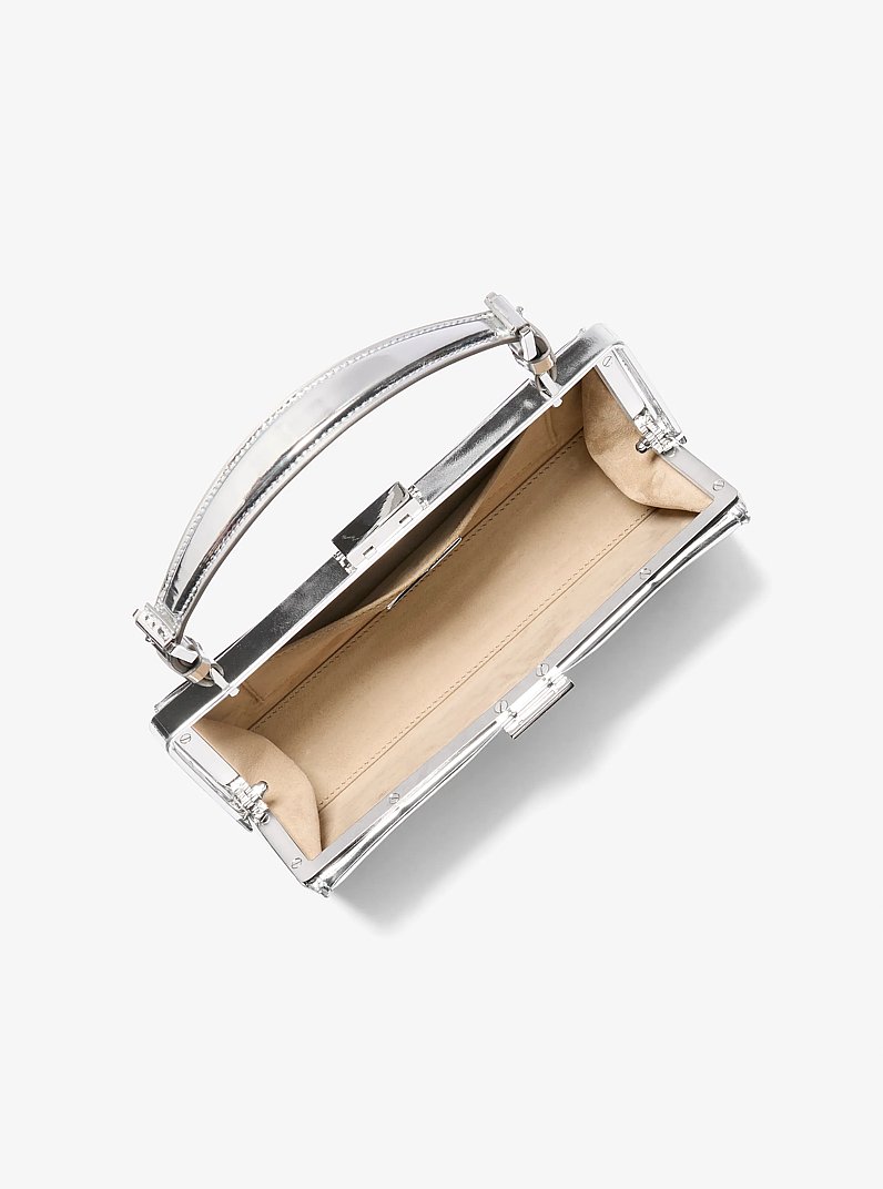 Gwyneth Specchio Leather Shoulder Bag in SILVER | Michael Kors