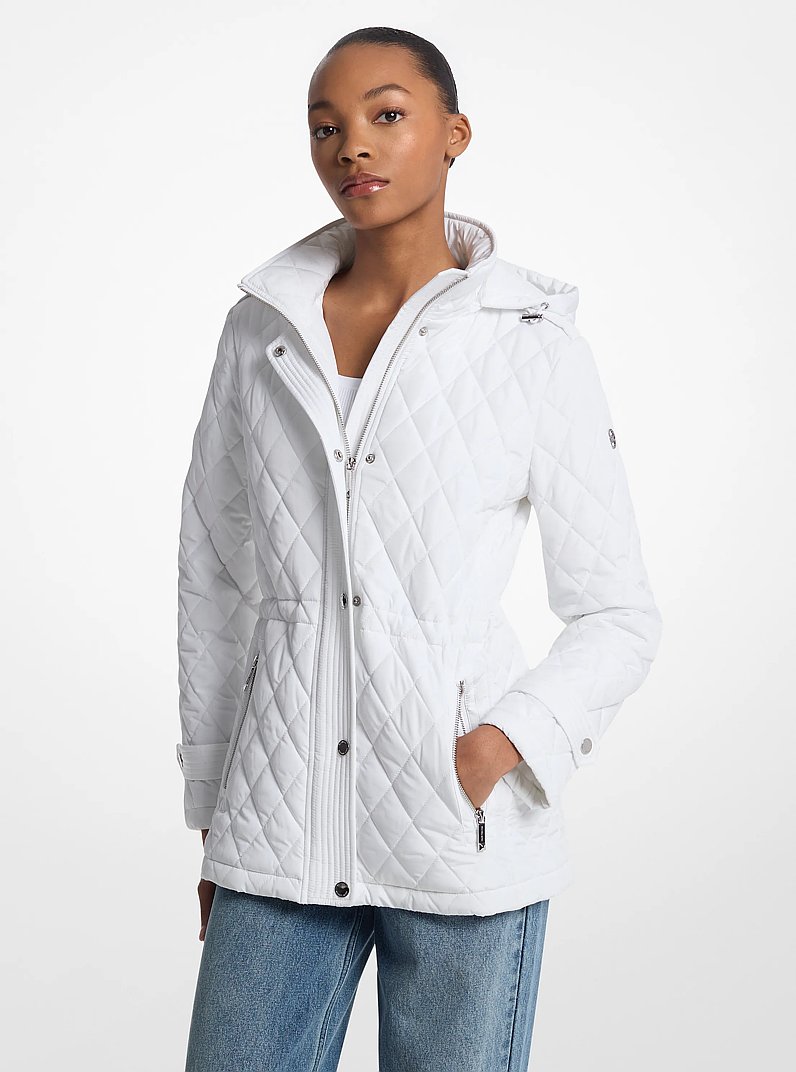 Quilted Hooded Jacket in WHITE | Michael Kors