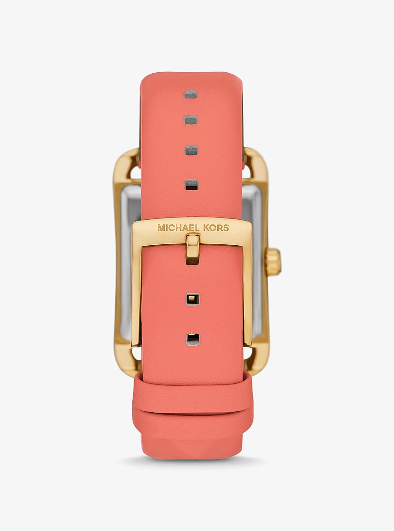 Petite Monroe Gold-Tone and Leather Watch in GRAPEFRUIT - Sale