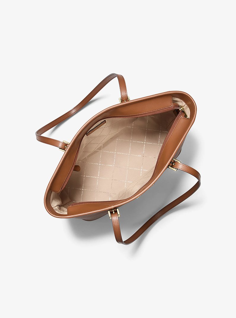 Shopper Jet Set aus Saffianleder mit Anh&auml;nger in LUGGAGE | Michael Kors