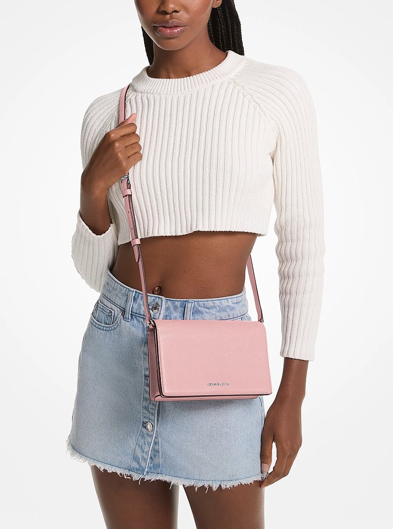 Jet Set Medium Pebbled Leather Crossbody Bag in SMOKEY ROSE | Michael Kors