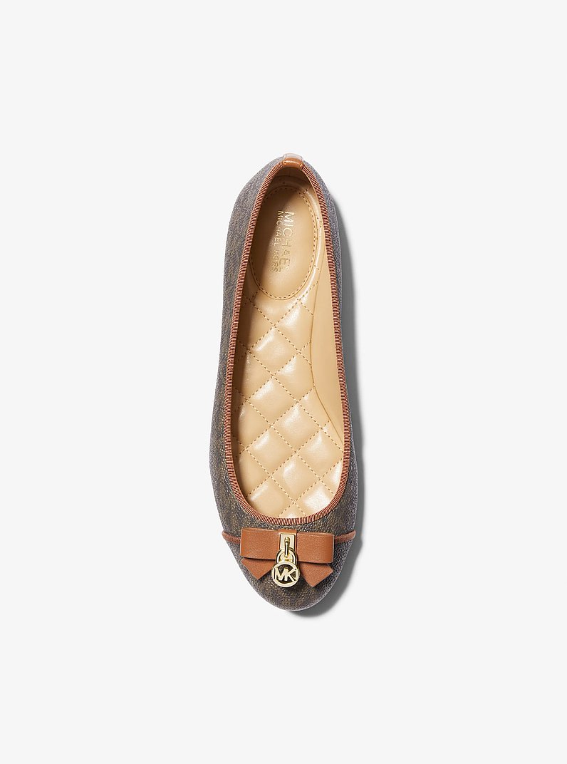 Honey Signature Logo Ballet Flat in BROWN | Michael Kors