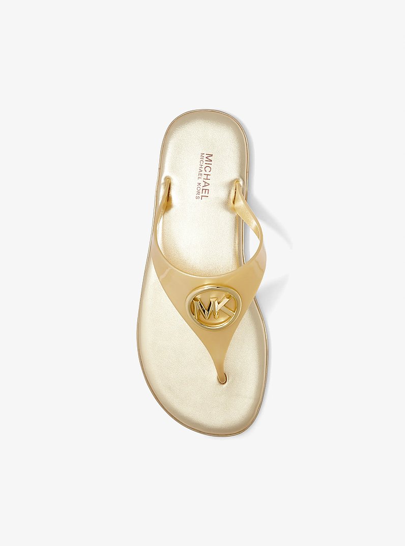 Carmen Metallic PVC Jelly Sandal in PALE GOLD | Michael Kors
