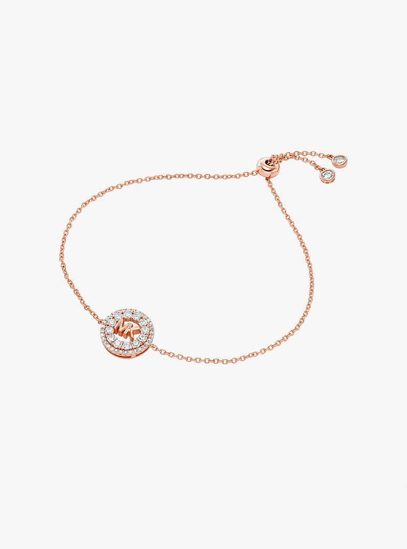 Armband Fulton mit Edelmetallbeschichtung, Schiebeknoten und Pav&eacute;-Logo in ROTGOLDTON | Michael Kors