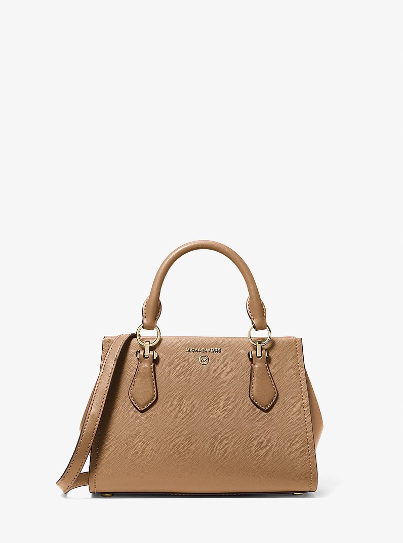 Marilyn Small Saffiano Leather Crossbody Bag in HUSK | Michael Kors