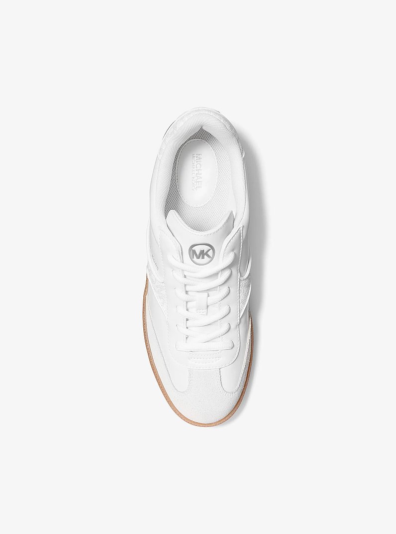Benny Mixed-Media Sneaker in OPTIC WHITE | Michael Kors