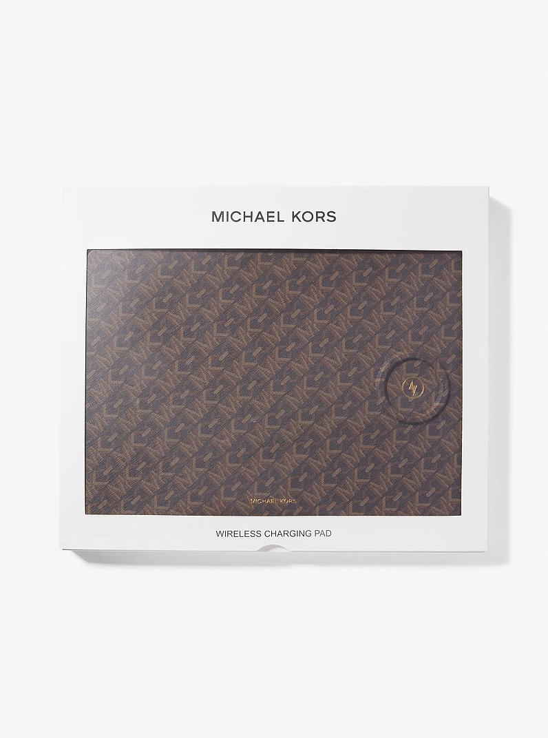 Empire Signature Logo Wireless Charging Mouse Pad in BROWN | Michael Kors