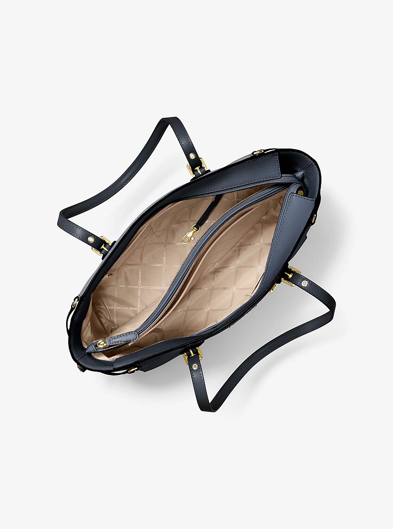 Voyager Medium Two-Tone Crossgrain Leather Tote Bag